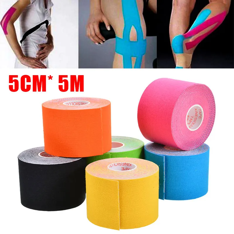 6pcs 5m Athletic Sport Recovery Tape Kinesiology Tapes Strapping Gym