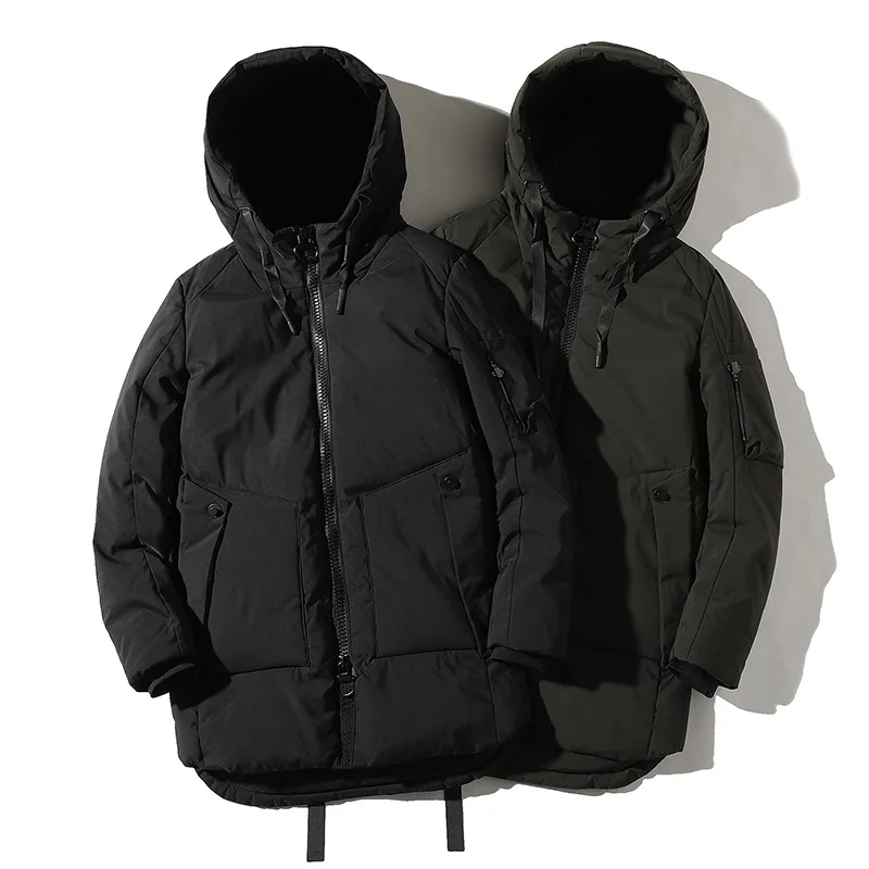 

Black Parka 2020 Casual Classic Winter Jacket Men's Windbreak Warm Padded Hooded Overcoat Fashion Outerwear Coat