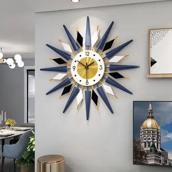 

3D Wall Clock 65CM 25inch Luxury Diamonds Flower Silent Wall Clocks Wrought iron Metal Watch for Home Living Room Decor Wandklok