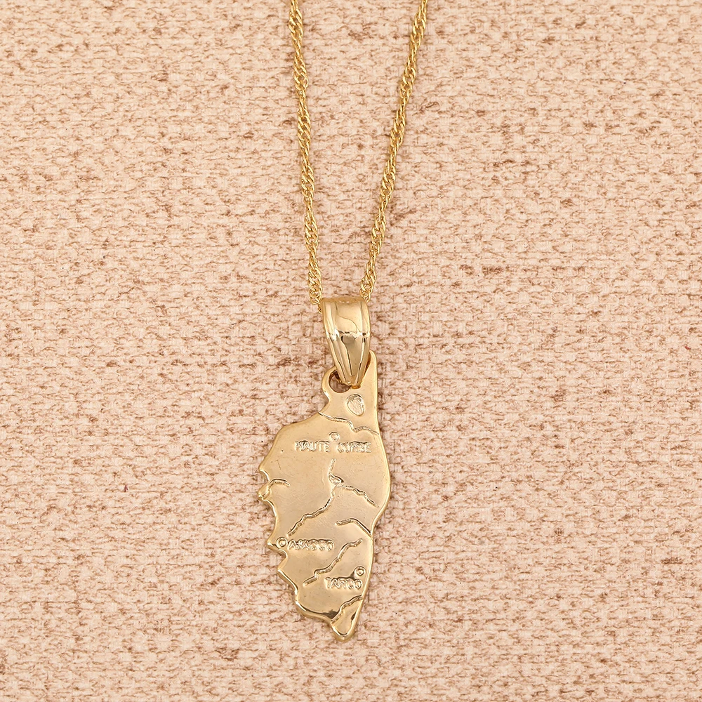Haute Corse Map Pendant Necklace For Women Men Corsica La Corse Country Maps Jewelry 5