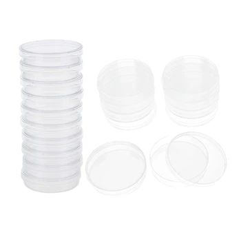 

HOT-20 Pcs Petri Dish Polystyrene Transparent Culture Lot Sterilized Petri Dishes, 10 Pcs 70X15 Mm & 10 Pcs 60X15Mm