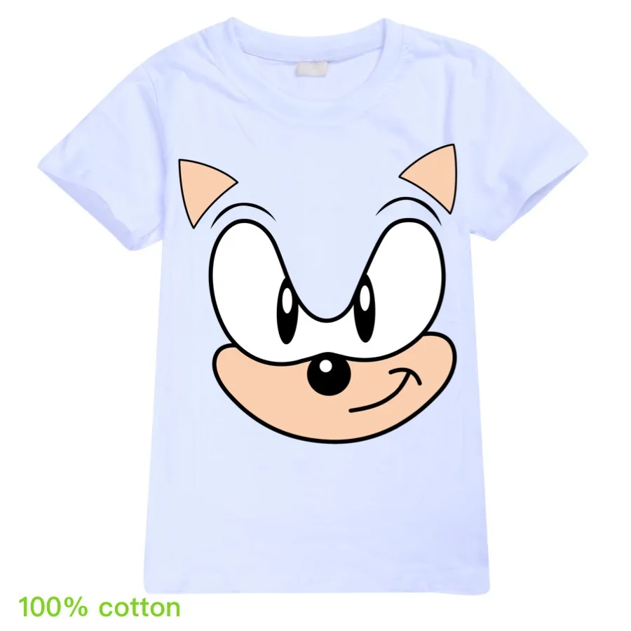 Модная спортивная летняя футболка Sonic для мальчиков и девочек короткая с