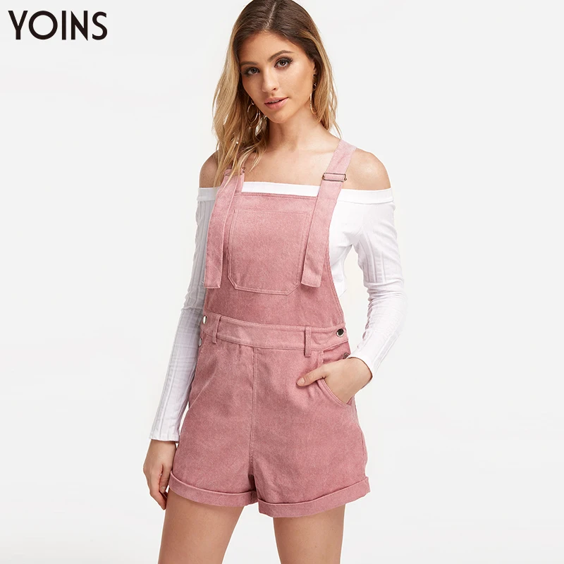 YOINS модный костюм для подвижных игр без рукавов с боковыми карманами и регулируемыми лямками на плечах для девочек; модель года; сезон лето-осень