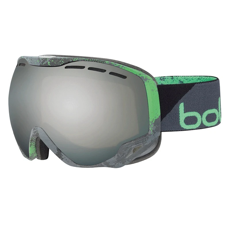 Snowbord skiing mask goggles glasses man woman BOLLE EMPEROR winter sport BLACK & GREEN ZENITH CHROME | Спорт и развлечения