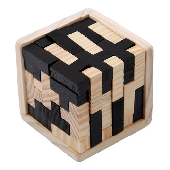 

Hot IQ Brain Teaser Kong Ming Lock 3D Wooden Toy Interlocking Burr Puzzles Creative New Design Game Toy For Kid Birthday Gift