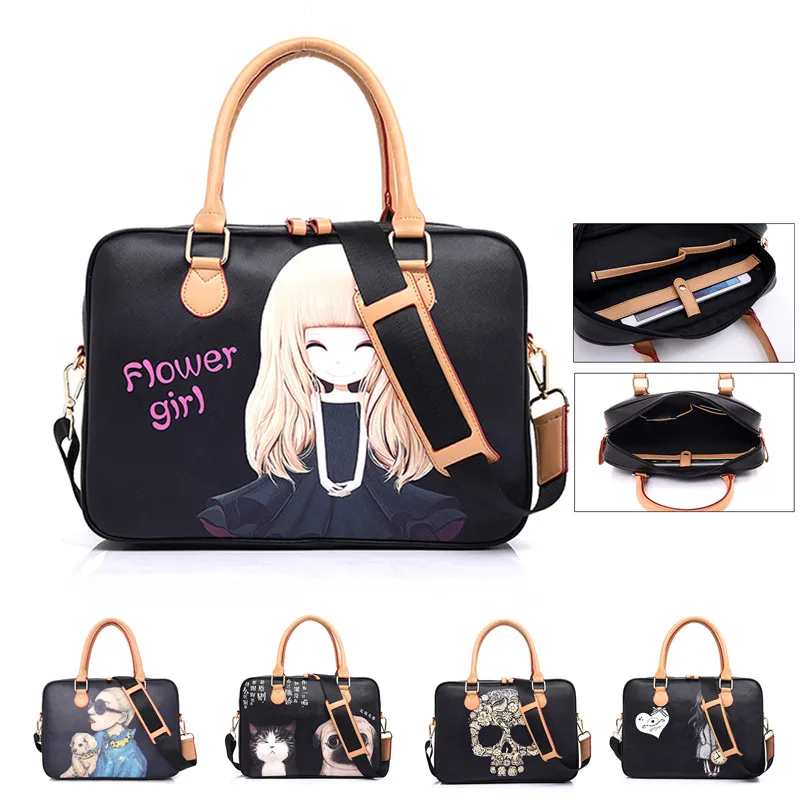 Водонепроницаемые компьютерные сумки для женщин, сумка для ноутбука из искусственной кожи 15,6 15 14 13,3 13 дюймов, кожаная сумка для ноутбука