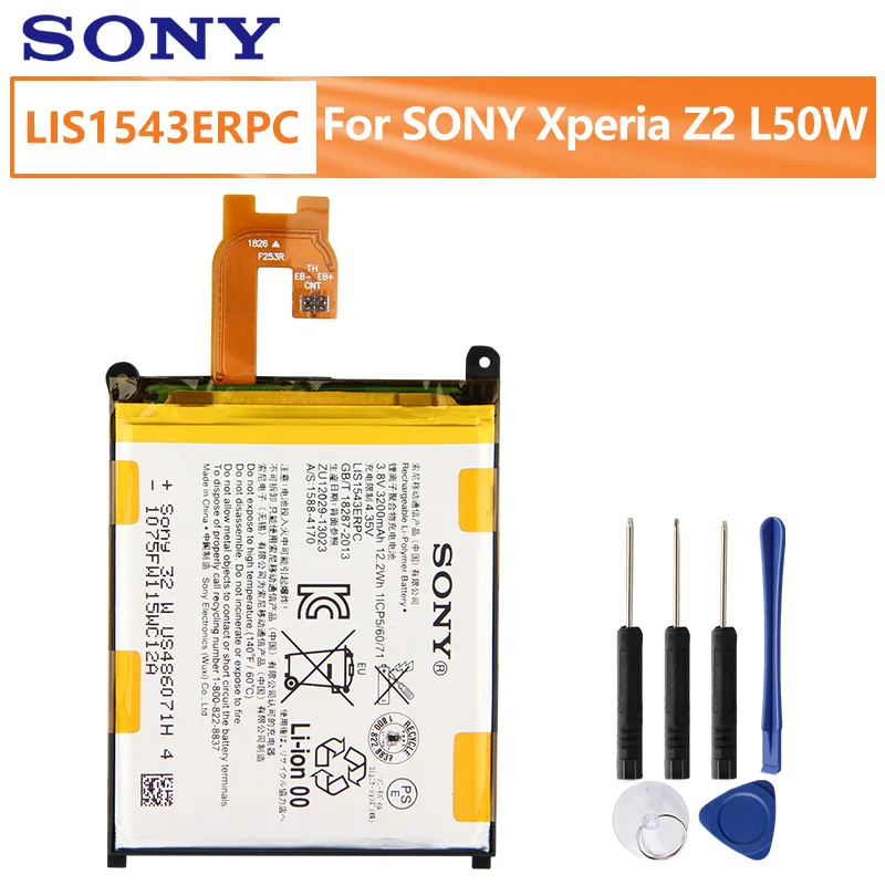 Оригинальный аккумулятор SONY для Sony Xperia Z2 L50w Sirius SO-03 D6503 D6502 LIS1543ERPC настоящая