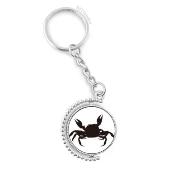 

Black Crab Illastrate Marine Organism Rotatable Key Chain Ring Keyholder