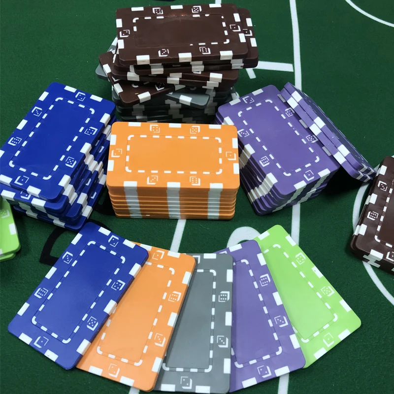Poker chips ABS Square Texas Hold'em Poker Chips Set Casino Metal Coins 10PCS/LOT