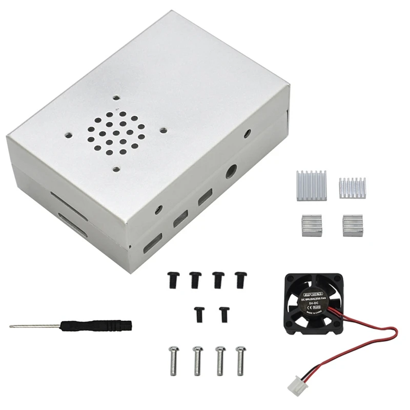 Чехол для Raspberry Pi 4, металлический корпус из алюминиевого сплава для Raspberry Pi 4 охлаждающие вентиляторные радиаторы