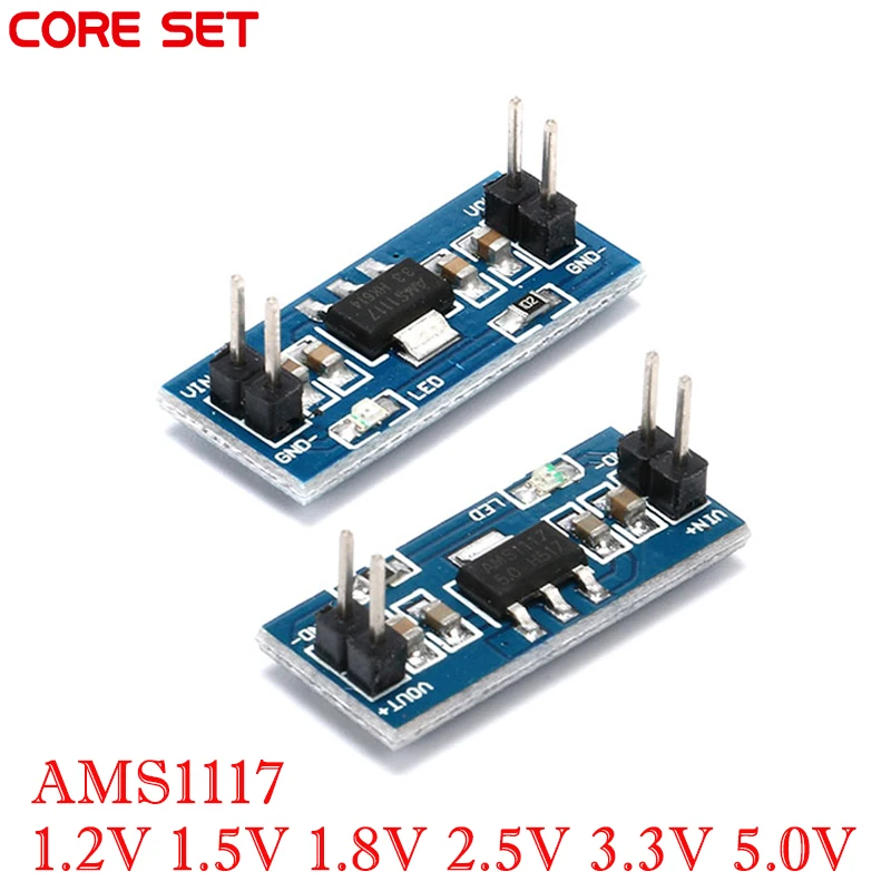 AMS1117 1.2V 1.5V 1.8V 2.5V 3.3V 5.0V DC-DC Step Down Power Supply Module Power Supply Voltage Regulator Voltage Converter Power Transformer Power Module Voltage Generator For Arduino Diy Kit