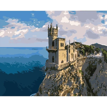 

landscape castle Picture DIY Painting By Numbers Acrylic Paint On Canvas Handpainted Oil Painitng For Living Room Arts