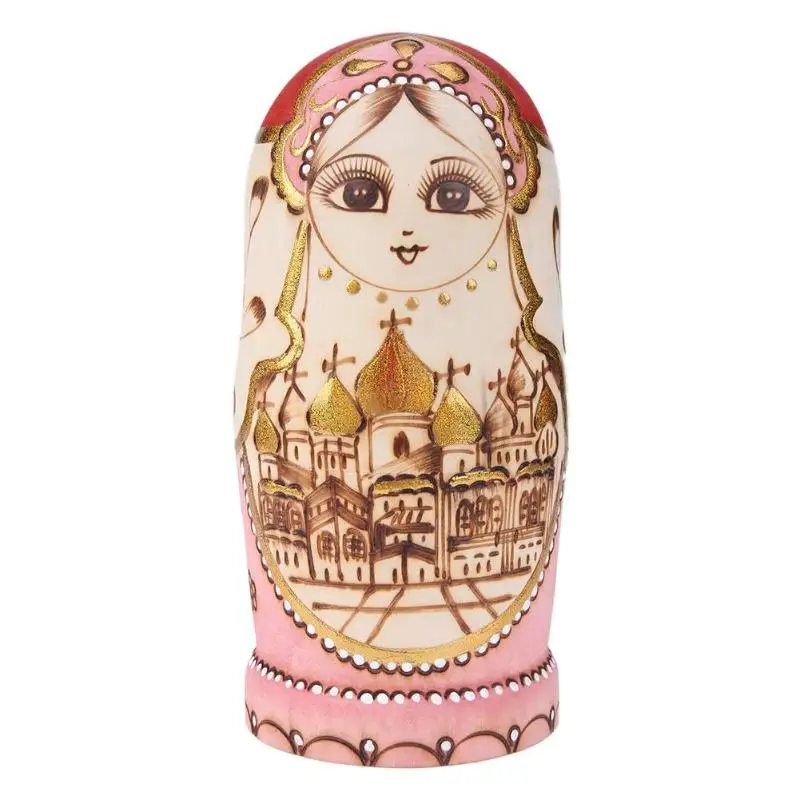 Christmas Baby Children Toy Wood Russian Nesting Matryoshka Dolls Set Toys Decoration Ornament Gifts Handmade Painted Dolls