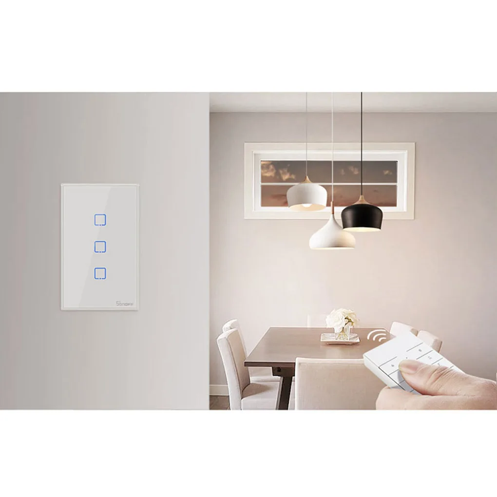 Интеллектуальный выключатель света SONOFF T2US TX Smart Wifi сенсорный настенный светильник Панель переключения умный дом 1/2/3 433 RF/Голосовое управление/приложение Управление нам Стандартный