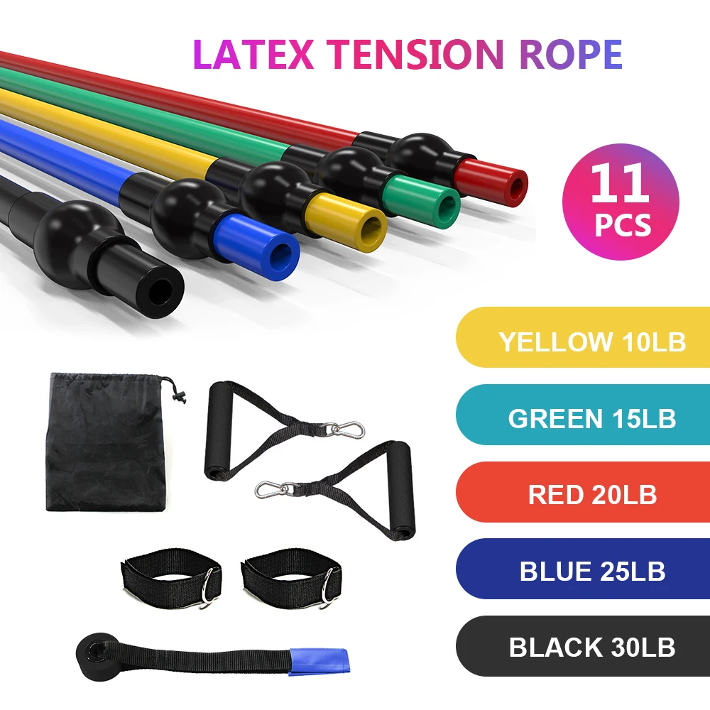 

Resistance Bands Set Exercise Bands with Door Anchor Legs Ankle Straps Resistance Training Physical Therapy Home Workouts 11pcs