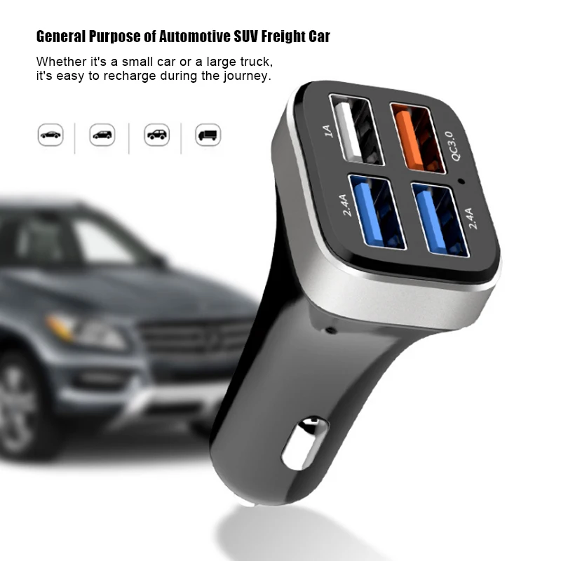 Автомобильное зарядное устройство быстрая зарядка 4 usb порта адаптер для