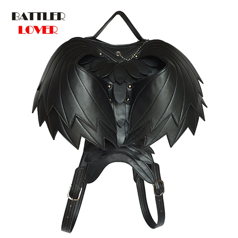 Womens Backpack Bat Wing Backpack Punk Stylish Newest School Bag for Girl Bat Bag Angel Wings Backpack Cute Little Devil Package