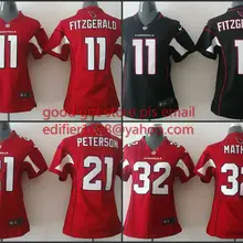 Сшитые женские футболки Arizona s ladies 11 Larry fitzgerard 21 Патрик Питерсон 32 Tyrann Mathieu Вышивка Логотипы Джерси