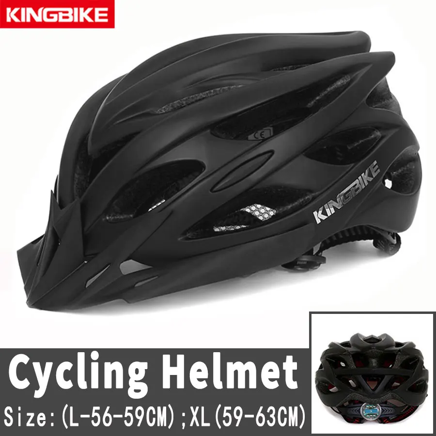KINGBIKE велосипедный шлем, ультра-светильник, велосипедный шлем CPSC CE сертифицированный MTB велосипедный шлем, задний светильник, солнцезащитный козырек, велосипедные шлемы - Цвет: J-652-Black