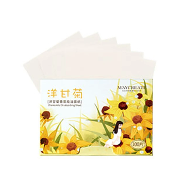 100PCS Oil Blotting Paper Facial Cleansing Oil Control Absorbing Tissues Straight For Handy Face Blotting Sheets Men Women TSLM1