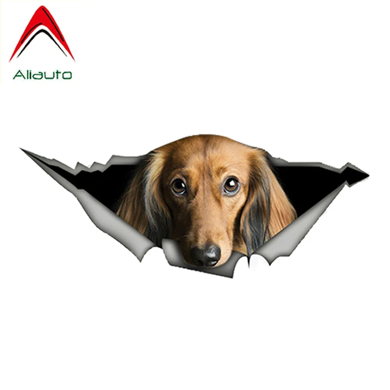 Aliauto Pet стикер на машину с собакой 3D красная длинная такса рваная Металлическая