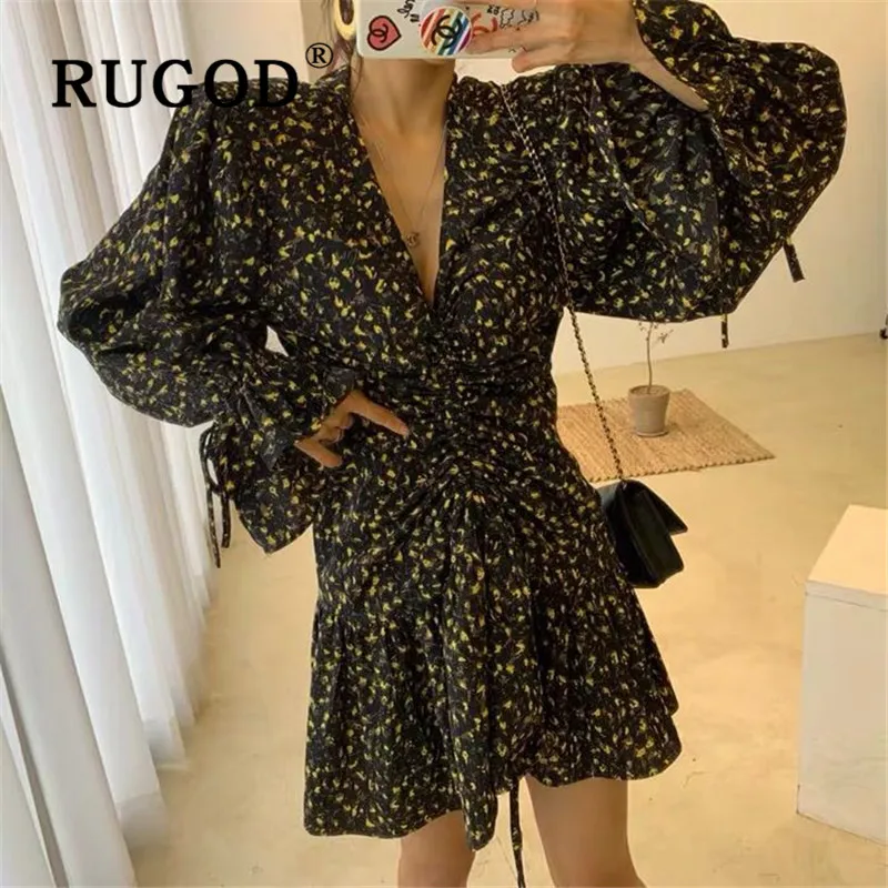 Женское платье с цветочным принтом RUGOD свободное винтажное платье-туника