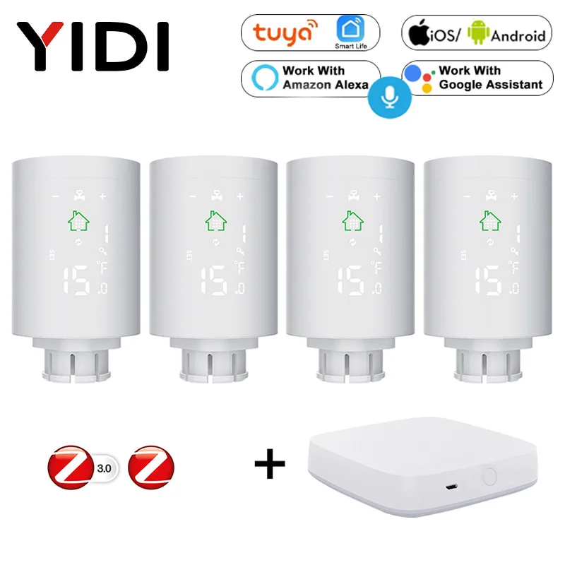 TRV Tuya ZigBee 3.0 Smart Radiator Actuator Thermostat Programmable Radiator Valve Temperature Controller Voice Control Alexa