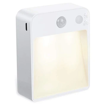 

HOT-Sticky Motion Sensor Night Light, Warm White LED Night Light LED Closet Light for Bedroom, Bathroom, Kitchen, Hallway, Stair