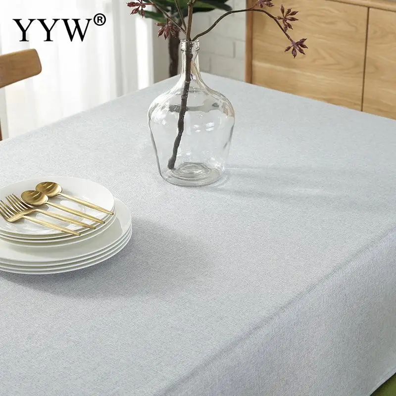 Однотонная одежда скатерть Лен Водонепроницаемый прямоугольный покрытие стола коврик для пикника ткань для стол обеденный стол ковер скатерти - Цвет: gray