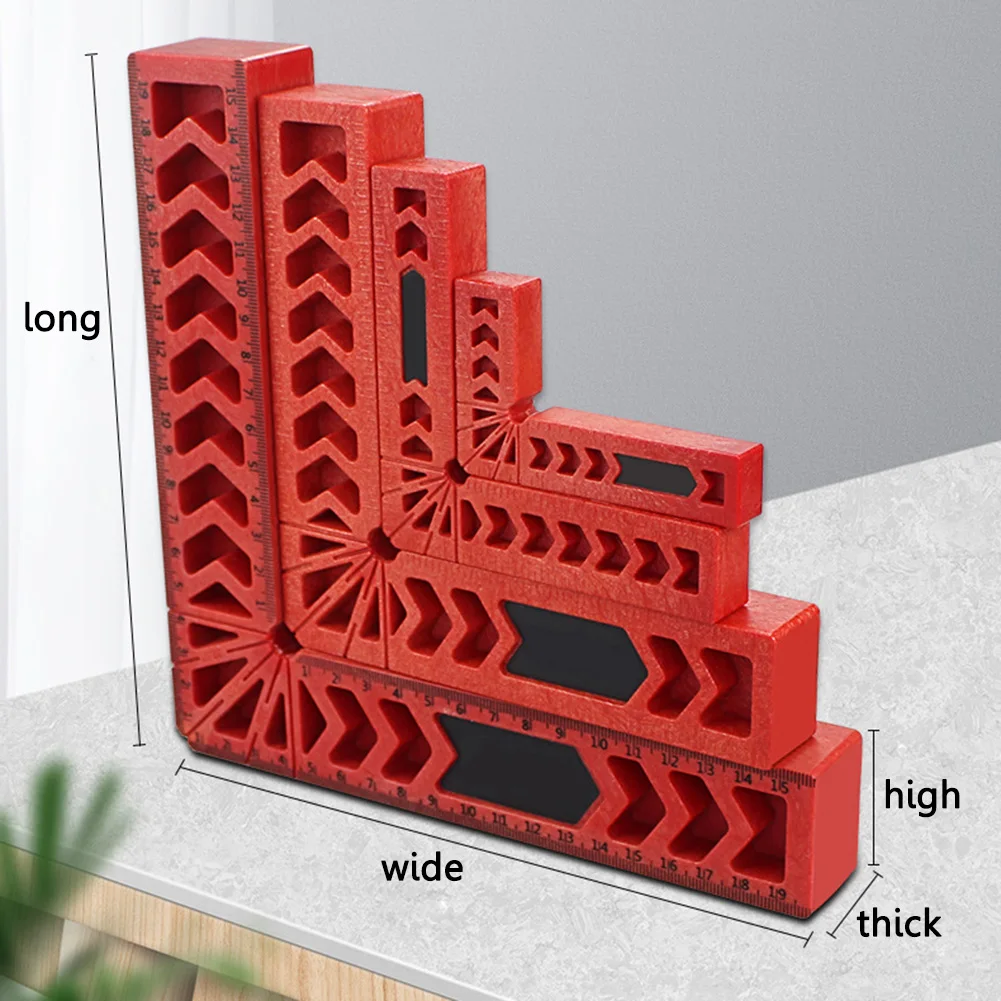 90 Degree Right Angle Ruler Plastic Woodworking Auxiliary Positioner Carpenter Square Measuring Tools