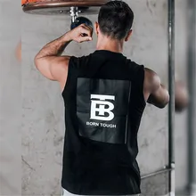 Мужской жилет для фитнеса, тренировочная Базовая рубашка, хлопковое дышащее спортивное пальто без рукавов, эластичная футболка