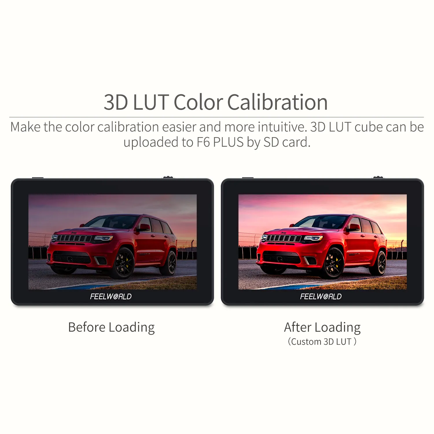 FEELWORLD 5.5 Inch on Camera DSLR Field Monitor FHD IPS Touch Screen 4K HDMI 1920x1080 3D LUT Waveform for Rig Gimbal F6PLUS