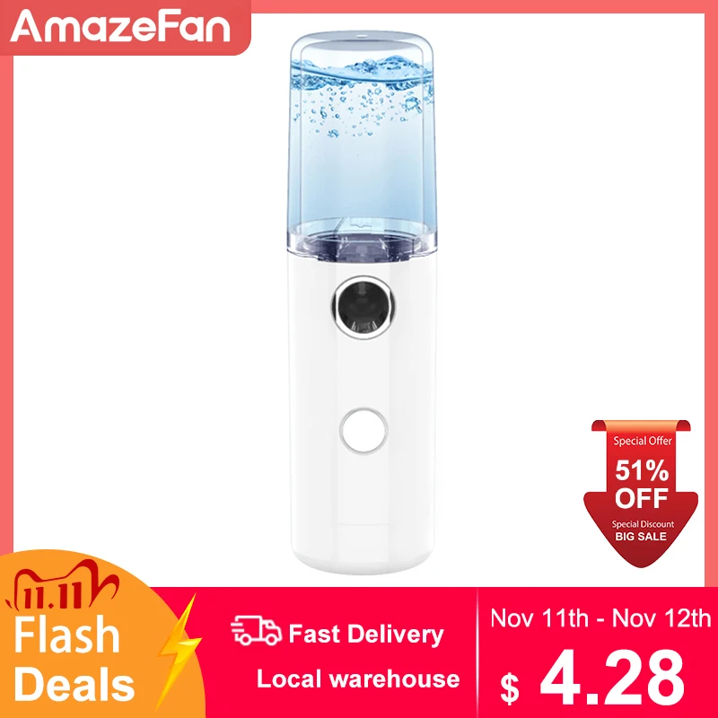

30ML Mini Nano Facial Sprayer Face Steamer Humidifier Hydrating Anti-aging Wrinkle Body Nebulizer Steamer Moisturizing Skin Car