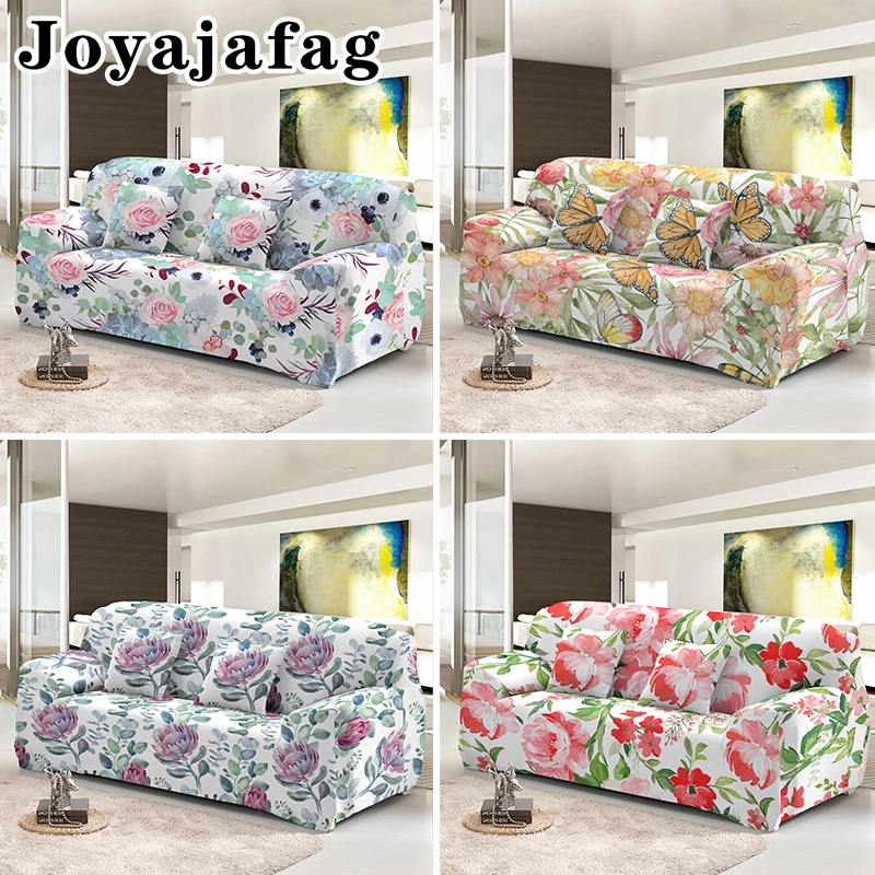 Beautiful Flowers Sofa Cover Elastic Non-Slip Universal Slipcover For All Seasons 1/2/3/4 Seater All-cover Couch Covers | Дом и сад