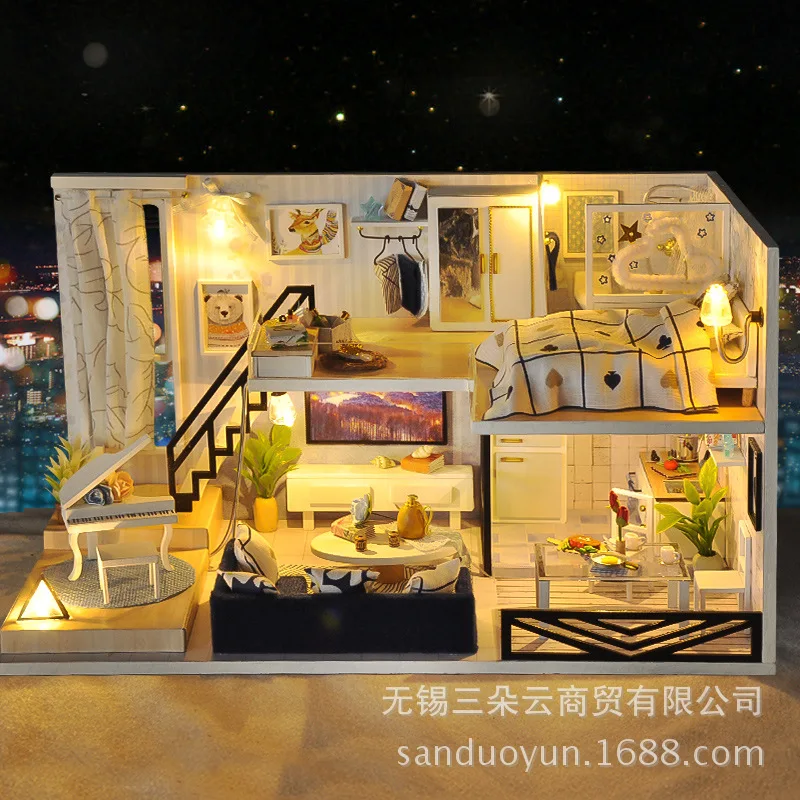 

Tian yu DIY Hut Td-32 Time Shallow Shadow Handmade Assembled Model House Birthday Gift Ceremony