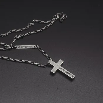 

Vintage Cross Pendant Necklace for Men Woman Stainless Steel Unique Long Chain Link 27Inch Necklaces Male Jewelry