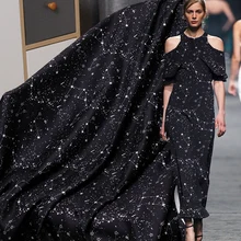 Ткань 16momme саржевая шелковая хлопковая ткань со звездами ткани с цифровым печатным рисунком материалы осеннее женское платье швейная ткань