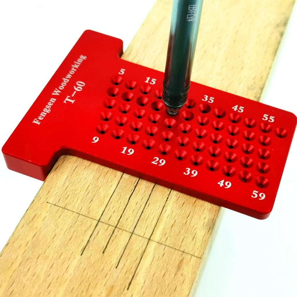  T60 Woodworking Marking Ruler Woodworking Scribe Mark Line Gauge T-Type Cross-Out Ruler Measurement