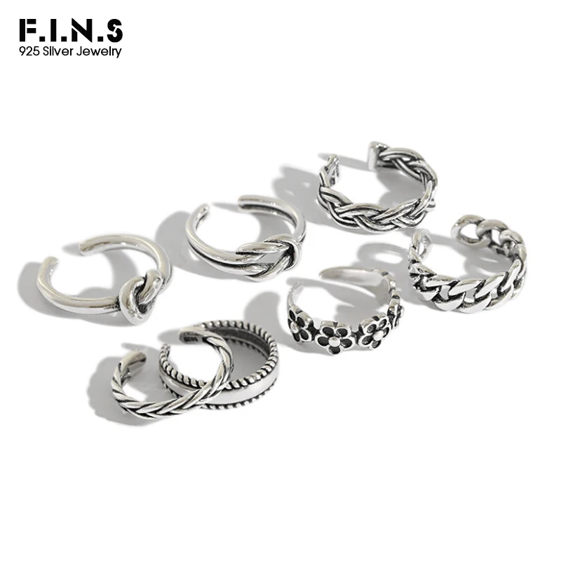 

F.I.N.S 925 Sterling Silver Woman Fashion Rings 2019 Knuckle Ring Multi Styles Adjustable Rings Toe Ring Beach Foot Jewelry