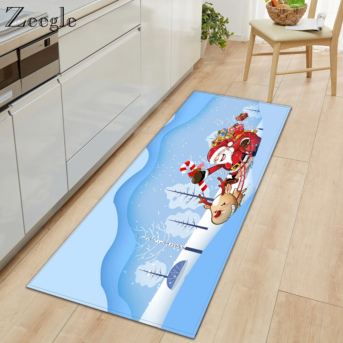 Zeegle Carpet Kitchen Rug Anti-slip Bathroom Shower Carpet Washable Hallway Carpet Living Room Rug Absorbent Bedside Rug