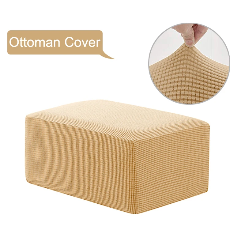 

10 Colors For Choice Ottoman Cover Foot Stool Covers Footrest Protector Footstool Thick Cover Stretch Elastic Washable
