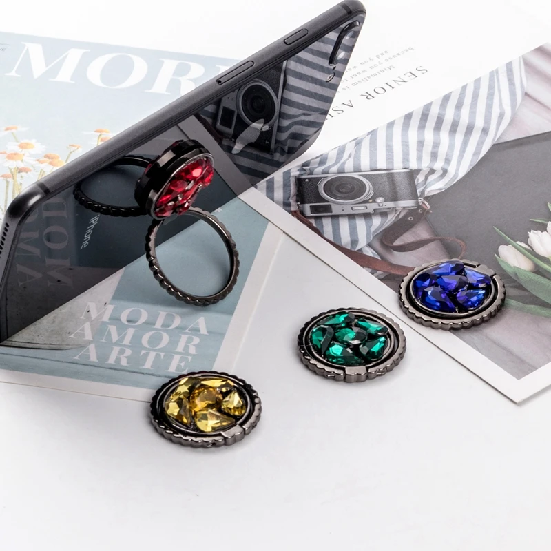 

10pcs Diamond Style Finger Ring Phone Holder Stand Grip Metal Ring Cell Phone Ring Desk Stand