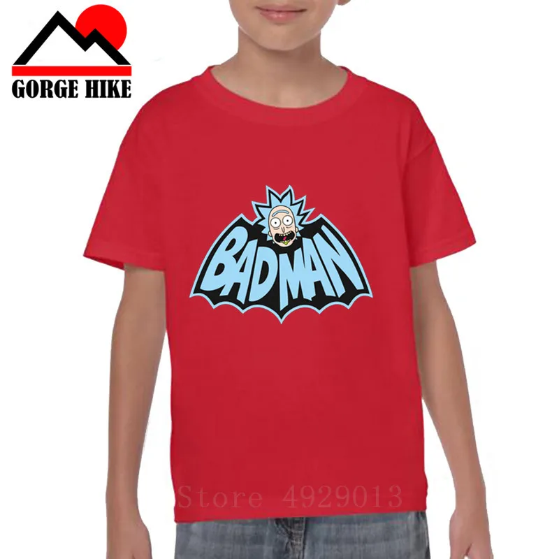 

Bad Man T Shirt Science Fiction Rick and Morty Pulp Fiction Tee Shirts Boy O Neck Short Sleeve Kids T-Shirts Popular 100% Cotton