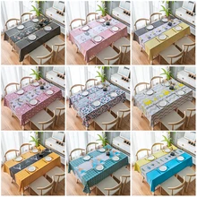 Pano de mesa de pvc à prova dwaterproof água toalha de mesa panos retangulares plástico jantar oilcloth toalha de mesa xadrez padrão mesa de café esteira