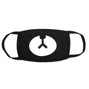 

Festive Party Supplies Respirator Keep Warm Cotton Cute Bear Masks Anime Cartoon Anti Dust Unisex Fashion Black