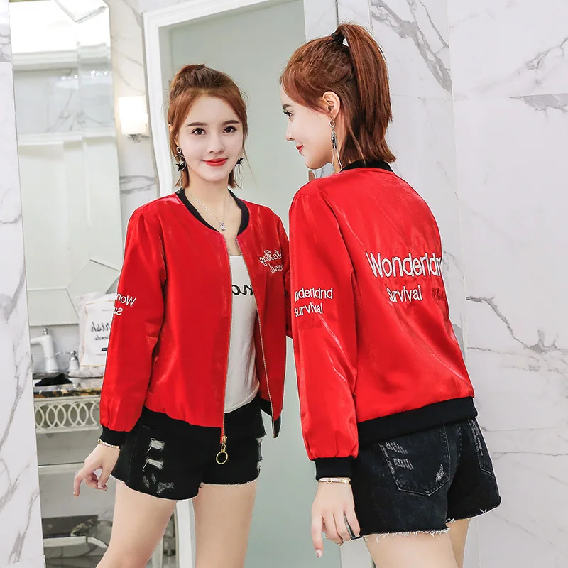 

2018 Spring And Autumn New Style Korean-style Students BF Harajuku Hong Kong Style Baseball Uniform Loose-Fit Reversible Jacket