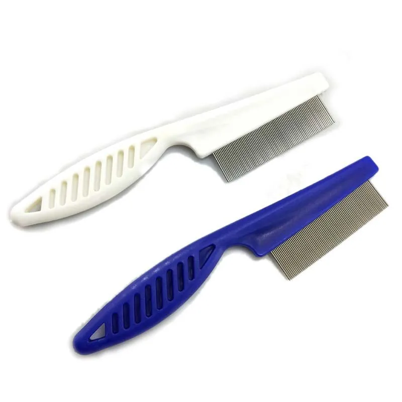 Peine para pulgas de acero inoxidable para mascotas... utensilio de proteccion para el cuidado del cabello... comodo cepillo