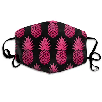 

Comfortable Two Layer Dust Mask, Soft Funny Pink Pineapple Face Mask Cover Mouth for Adults and Teens