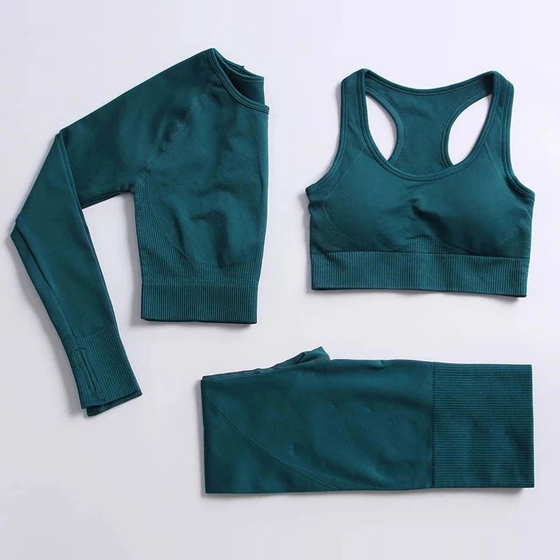 Energy Seamless Yoga Set Sport Outfit For Woman Gym Clothing Fitness Long Sleeve Crop Top High Waist Leggings Running Sportswear sports bra set,gym workout set,yoga pants set,yoga set,fitness set,sportswear set,sports set