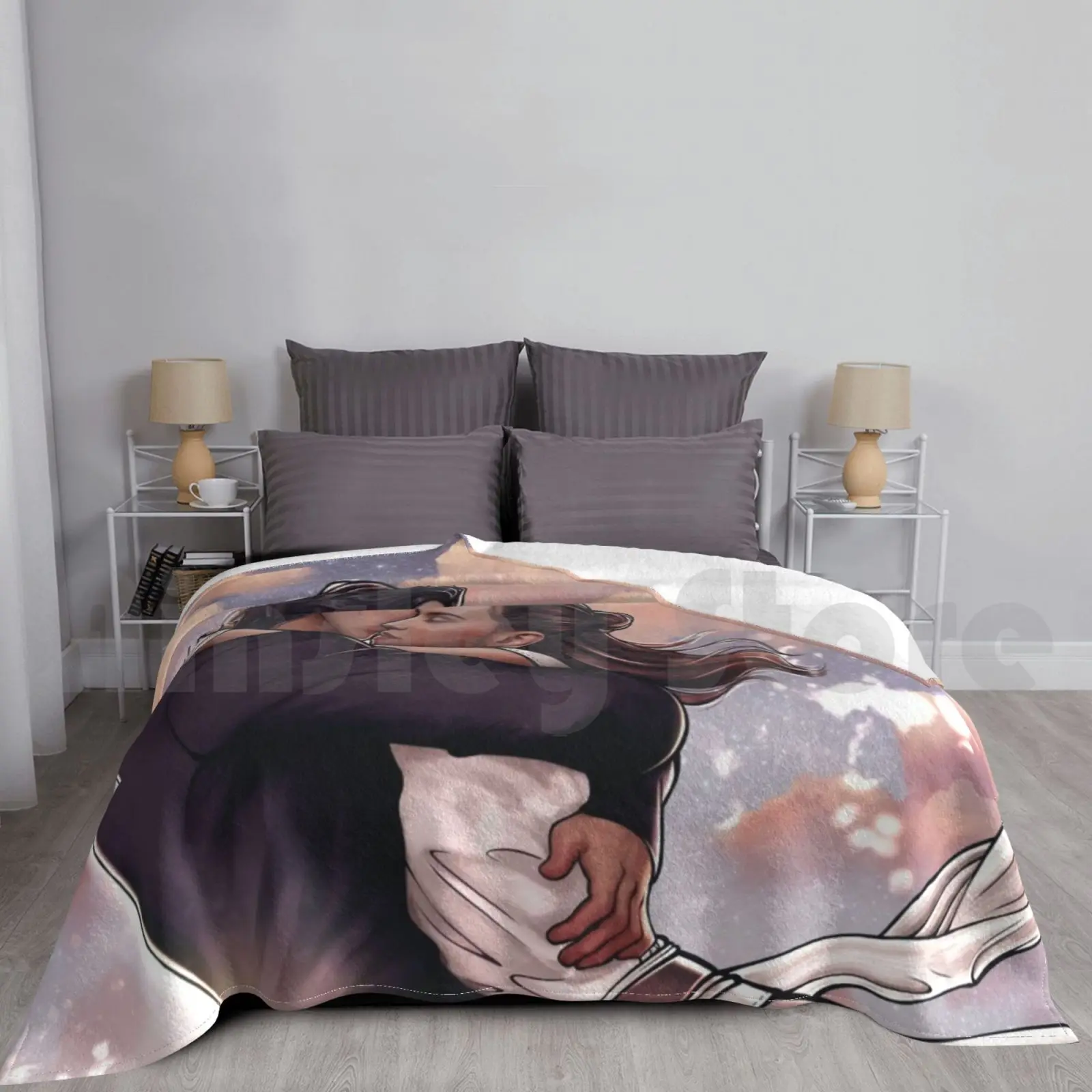 

Reylo-Till The End Of Time Blanket For Sofa Bed Travel Reylo Reylo Art Sunset Otp